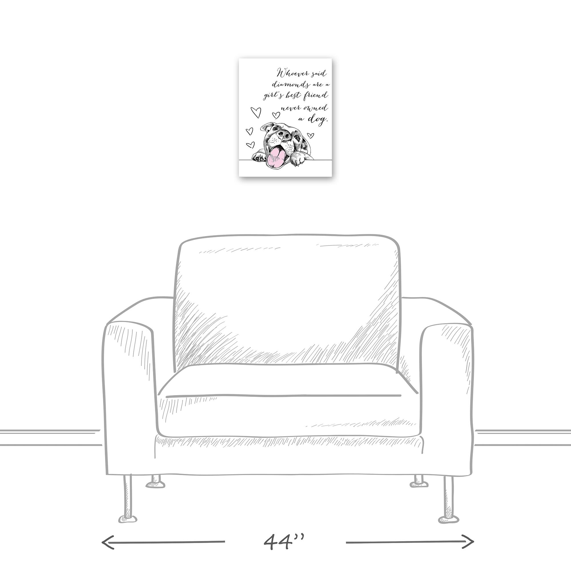 Dog's Are A Girl's Best Friend Canvas Wall Art